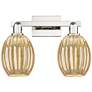 1_Preston 16"W 2 Light Polished Nickel Bath Light With Bell Mercury Shade