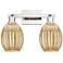 Preston 16"W 2 Light Polished Nickel Bath Light With Bell Mercury Shade
