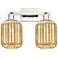 Preston 16"W 2 Light Polished Nickel Bath Light With Mercury Jar Shade