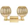 2_Preston 16"W 2 Light Satin Gold Bath Light With Mercury Globe Shade more views