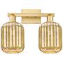 1_Preston 16"W 2 Light Satin Gold Bath Light With Mercury Jar Shade