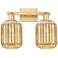 Preston 16"W 2 Light Satin Gold Bath Light With Mercury Jar Shade