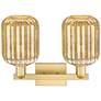 2_Preston 16"W 2 Light Satin Gold Bath Light With Mercury Jar Shade more views