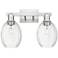 Preston 16"W 2 Light Satin Nickel Bath Light w/ Bell Clear Shade