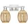 Preston 16"W 2 Light Satin Nickel Bath Light w/ Bell Mercury Shade