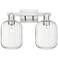 Preston 16"W 2 Light Satin Nickel Bath Light w/ Clear Jar Shade
