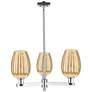 Preston 17.5"W 3 Light Chrome Stem Chandelier With Flute Mercury Shade