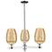 Preston 17.5"W 3 Light Chrome Stem Chandelier With Flute Mercury Shade