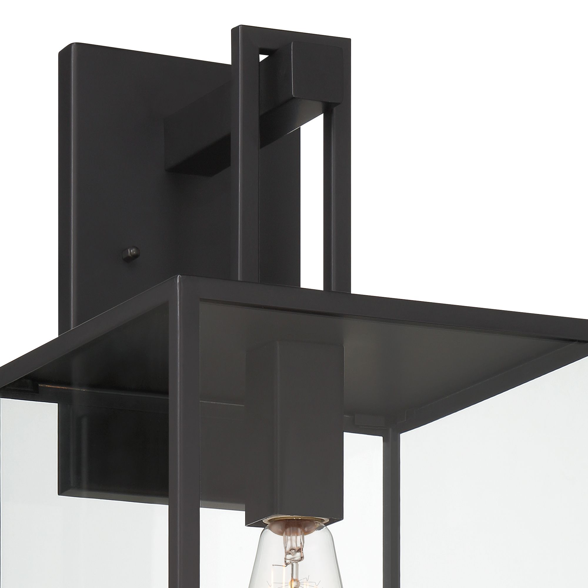 Image 2 Preston 18.75 in. 1-Light Matte Black Modern Outdoor Wall Lantern more views