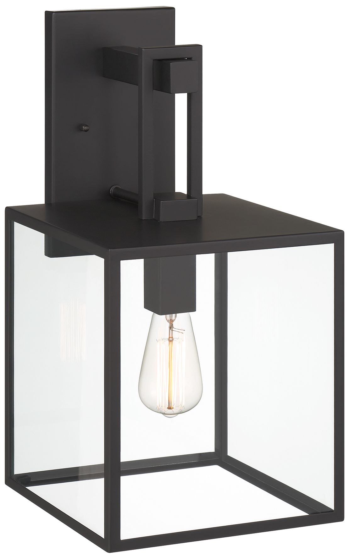 Image 3 Preston 18.75 in. 1-Light Matte Black Modern Outdoor Wall Lantern more views