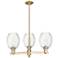 Preston 18"W 3 Light Champagne Stem Chandelier With Bell Clear Shade