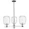 Preston 18"W 3 Light Chrome Stem Chandelier With Clear Jar Shade