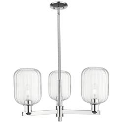 Preston 18"W 3 Light Chrome Stem Chandelier With Clear Jar Shade