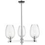 Preston 18"W 3 Light Chrome Stem Chandelier With Flute Clear Shade