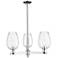 Preston 18"W 3 Light Chrome Stem Chandelier With Flute Clear Shade