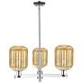 Preston 18"W 3 Light Chrome Stem Chandelier With Mercury Jar Shade