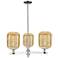 Preston 18"W 3 Light Chrome Stem Chandelier With Mercury Jar Shade