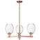 Preston 18"W 3 Light Copper Stem Chandelier With Bell Clear Shade