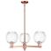 Preston 18"W 3 Light Copper Stem Chandelier With Clear Globe Shade