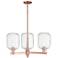 Preston 18"W 3 Light Copper Stem Chandelier With Clear Jar Shade