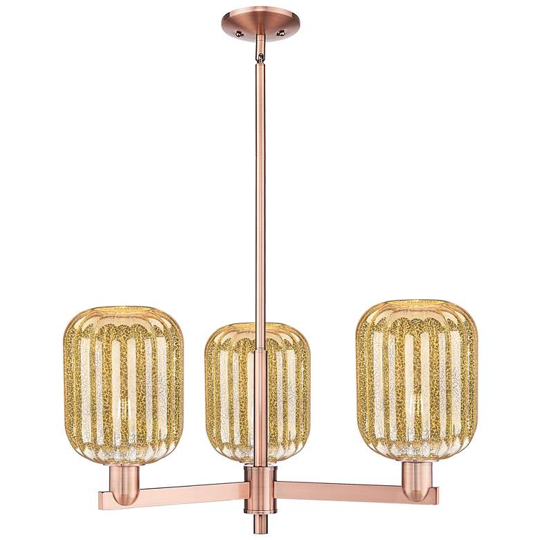 Image 1 Preston 18"W 3 Light Copper Stem Chandelier With Mercury Jar Shade