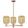 Preston 18"W 3 Light Copper Stem Chandelier With Mercury Jar Shade