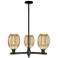 Preston 18"W 3 Light Matte Black Stem Chandelier With Bell Mecury Shade