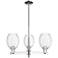 Preston 18"W 3 Light Nickel Stem Chandelier w/ Bell Clear Shade