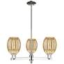 Preston 18"W 3 Light Nickel Stem Chandelier w/ Bell Mecury Shade