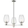 Preston 18"W 3 Light Nickel Stem Chandelier w/ Flute Clear Shade