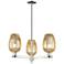Preston 18"W 3 Light Nickel Stem Chandelier w/ Flute Mercury Shade