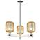 Preston 18"W 3 Light Nickel Stem Chandelier w/ Mercury Jar Shade