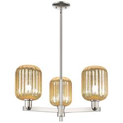 Preston 18"W 3 Light Nickel Stem Chandelier w/ Mercury Jar Shade
