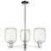 Preston 18"W 3 Light Polished Nickel Stem Chandelier w/ Clear Jar Shade