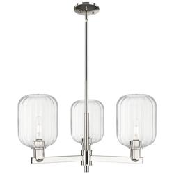 Preston 18"W 3 Light Polished Nickel Stem Chandelier w/ Clear Jar Shade