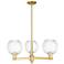 Preston 18"W 3 Light Satin Gold Stem Chandelier With Clear Globe Shade