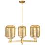 Preston 18"W 3 Light Satin Gold Stem Chandelier With Mercury Jar Shade