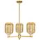 Preston 18"W 3 Light Satin Gold Stem Chandelier With Mercury Jar Shade