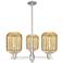 Preston 18"W 3 Light Satin Nickel Stem Chandelier w/ Mercury Jar Shade
