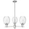 Preston 18"W 3 Light Satin Nickel Stem Chandelier With Bell Clear Shade
