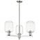 Preston 18"W 3 Light Satin Nickel Stem Chandelier With Clear Jar Shade