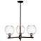 Preston 18"W 3-Lt Oil Rubbed Bronze Stem Chandelier w/ Clear Globe Shade