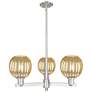 Preston 18"W 3-Lt Satin Nickel Stem Chandelier w/ Mercury Globe Shade