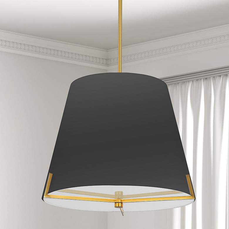 Image 1 Preston 19.25" Wide 4 Light Aged Brass Pendant