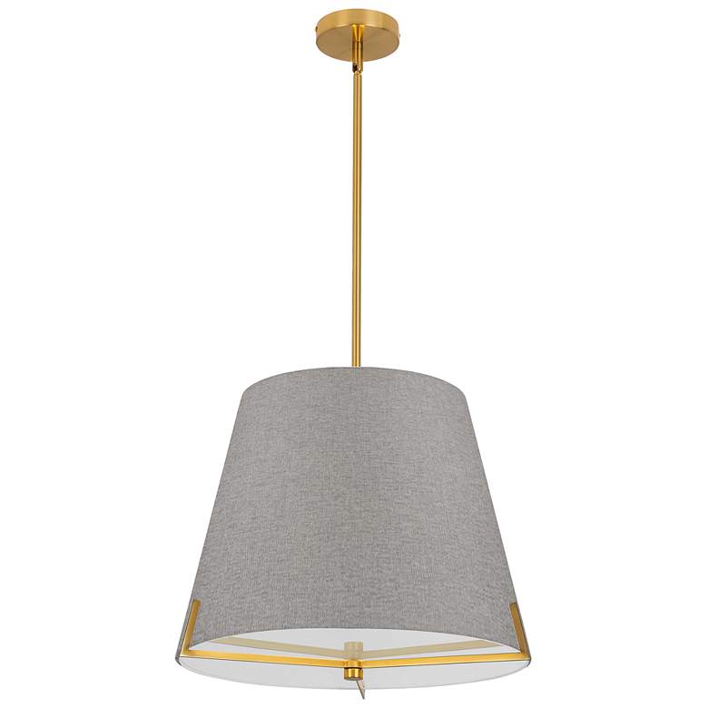 Image 2 Preston 19.25" Wide 4 Light Aged Brass Pendant