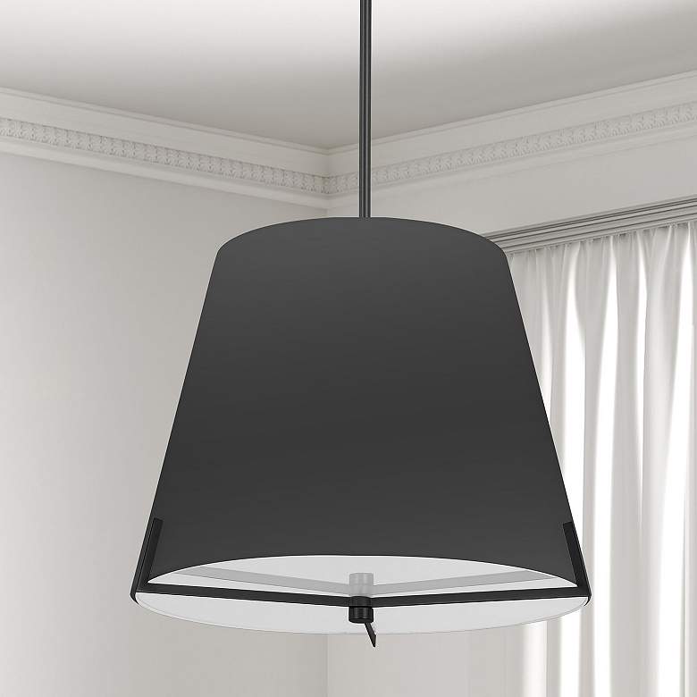 Image 1 Preston 19.25" Wide 4 Light Matte Black Pendant