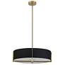 1_Preston 20 3/4" Wide Aged Brass and Black Drum Pendant Light
