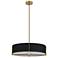 Preston 20 3/4" Wide Aged Brass and Black Drum Pendant Light