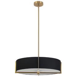 Preston 20 3/4" Wide Aged Brass and Black Drum Pendant Light