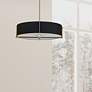 2_Preston 20 3/4" Wide Aged Brass and Black Drum Pendant Light more views